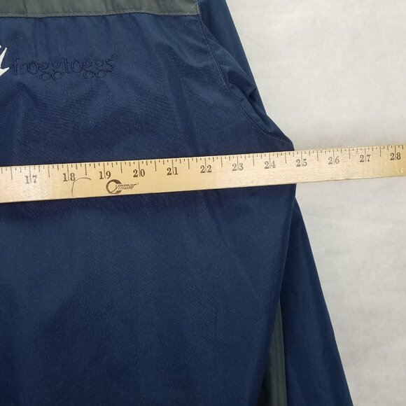 Frogg Toggs Jacket Men L Blue Gray Nylon Hooded Full Zip Rain Coat Windbreaker - Picture 16 of 16